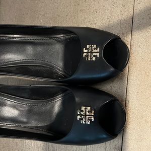 Tory Burch black wedges